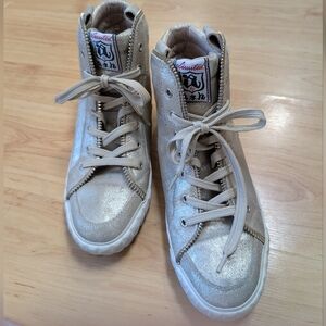 Ash Women's Gold Metallic High-Tops Zipper Detail 6 7